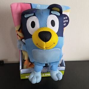 Bluey Bath Towel and Sponge Set Kids Bluey Wash Loofah